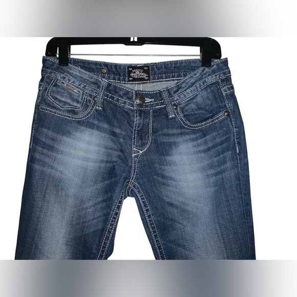 Express Vintage ReRock Dark Faded Wash Low Rise Skinny Jean Size 6 - Picture 4 of 8